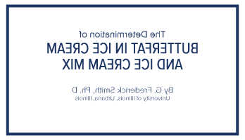 Butterfat in Ice Cream and Ice Cream Mix, Technical Library, GFS Chemicals